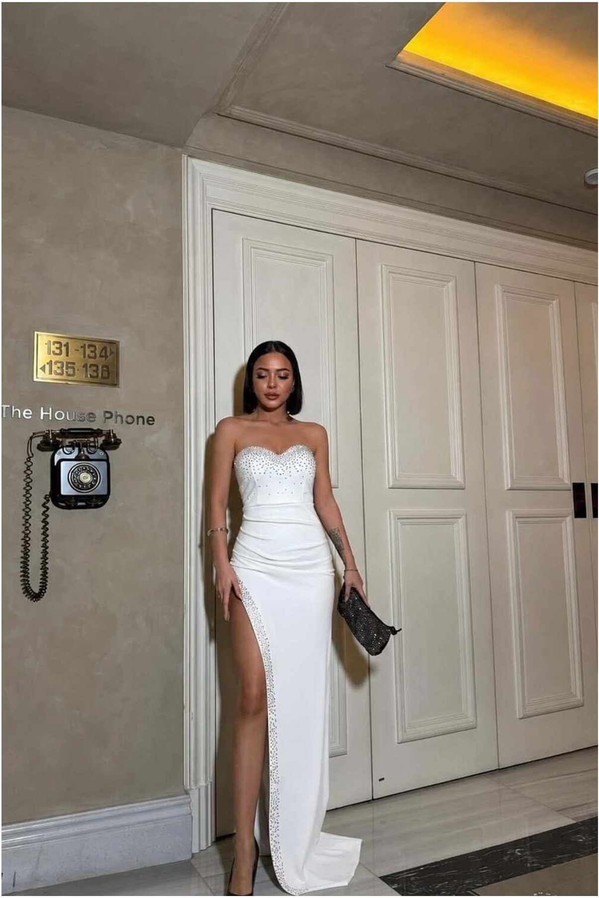 Kadın Modern Stil Straplez Balık Kesim Maxi Abiye Elbise